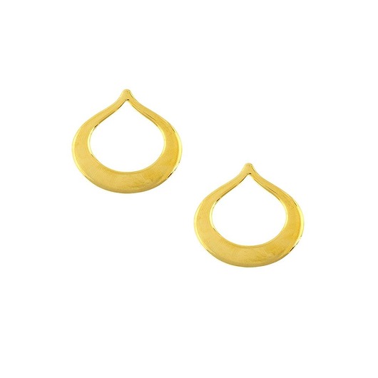 kolczyki - inne Pozłacana duża łezka - kolczyki sztyfty ze stali szlachetnej