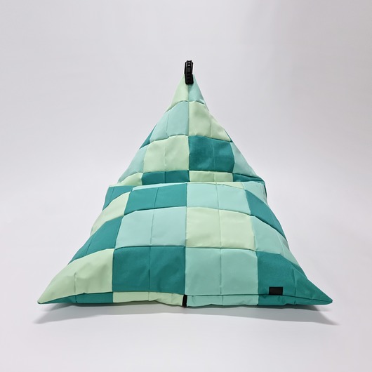 pufy do siedzenia Puf OVNI LONG zero waste OSKAR PEREK TRICOLORE pastelowy
