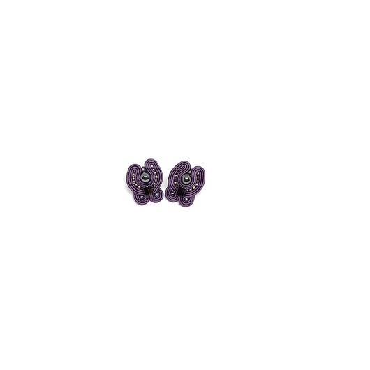 kolczyki soutache Kolczyki z hematytem fioletowe