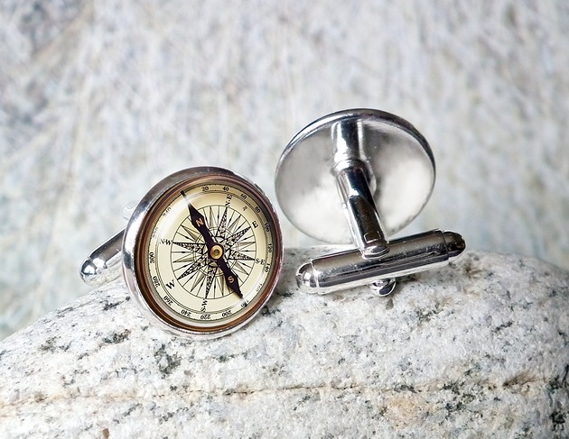 spinki do mankietów SPINKI DO MANKIETÓW - kompas