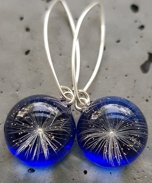 Kolczyki srebrne z gwiazdką dmuchawca Grol Jewellery