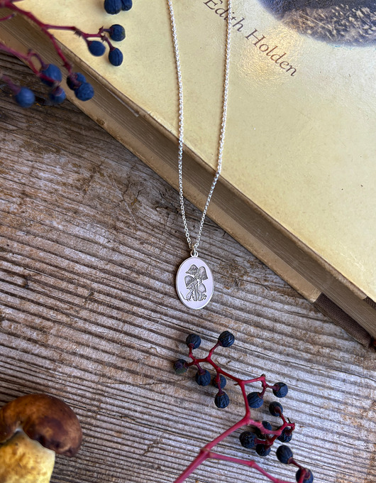 srebrne naszyjniki Grzyby i Mysz- Naszyjnik- Leśny naszyjnik