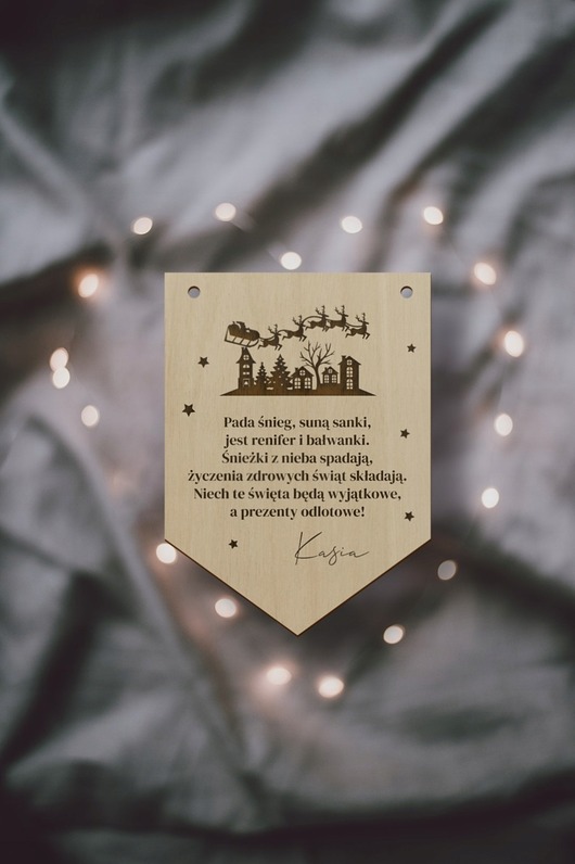kartki scrapbooking Życzenia świąteczne na Boże Narodzenie z IMIENIEM Kartka z tekstem