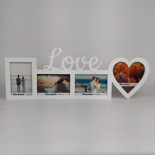 ramki na zdjęcia Multirama ramka na zdjęcia z napisem Love mdf 4 zdjęcia