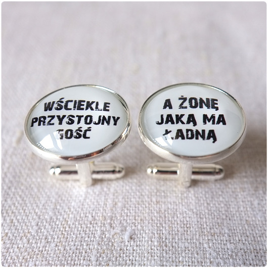 spinki dla Przystojnego Gościa z Ładną Żoną kameLeonia