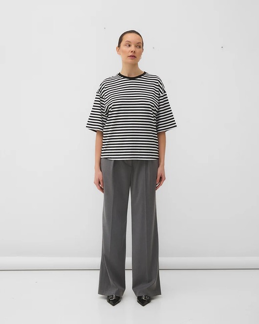 t-shirt damskie T-Shirt Art stripes crew neck