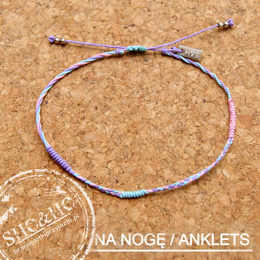 bransoletki na sznurku Bransoletka NA NOGĘ -Simple pastel