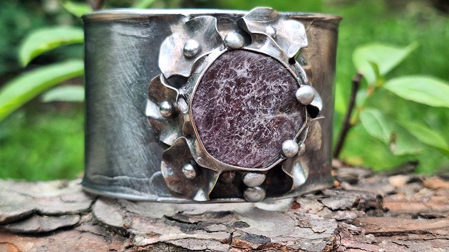 bransoletki wire wrapping Rubinowa - bransoletka regulowana
