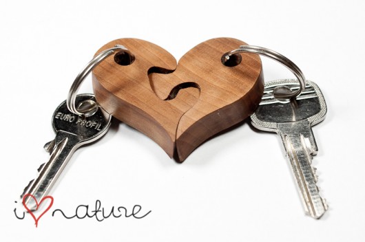Breloki puzzlowe  - serce da dwojga  i love nature