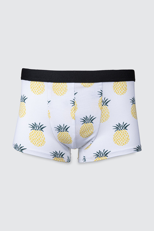 moda - inne Bokserki męskie z bawełny z printem ANANAS