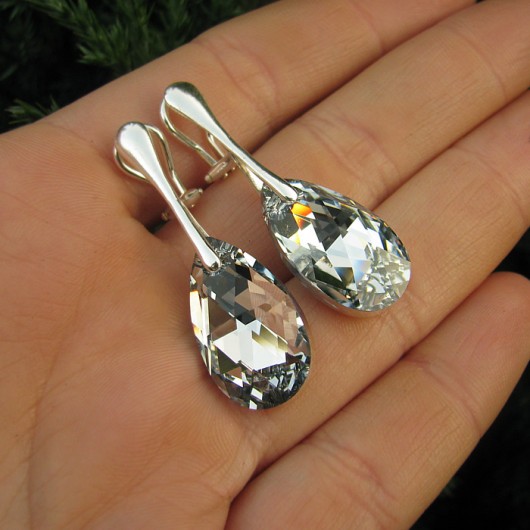 Zwierciadlane klipsy kryształ Swarovski - Lustereczka Marisella