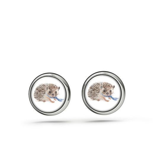 kolczyki szklane Kolczyki sztyfty - Jeżyk - mini