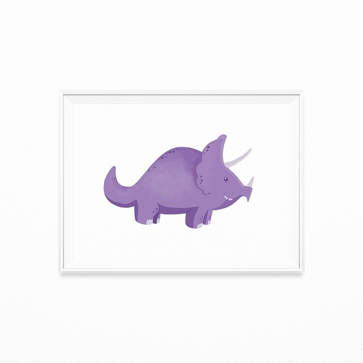 Plakat z dinozaurem Triceratops myscandi