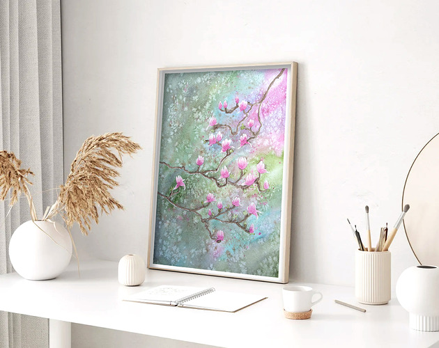 obrazy Oryginalna akwarela. Magnolia A3
