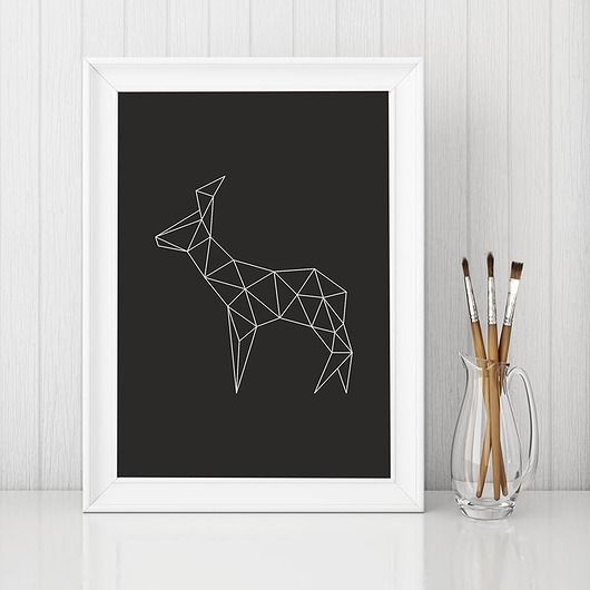 plakat. origami - jeleń (format A3) Love Life and Forest
