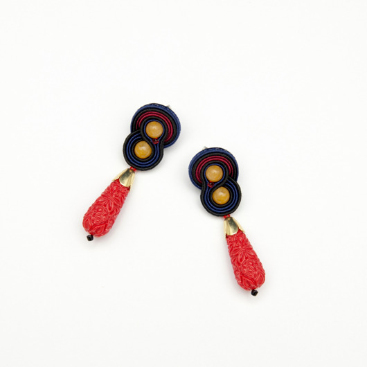 kolczyki soutache Kolczyki sutasz lato 2021 boho wkrętki