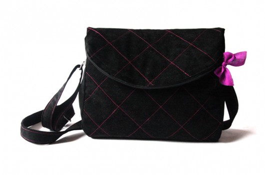 torebka midi - black&pink - elfagado