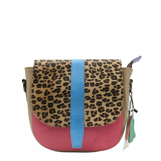 torby na ramię Torebka damska klasyczna skórzana regulowany pasek klapka wzór OLIVKA