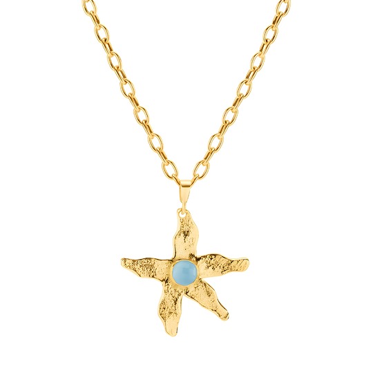 złote naszyjniki Naszyjnik srebrny pozłacany rozgwiazda BLOSSOM