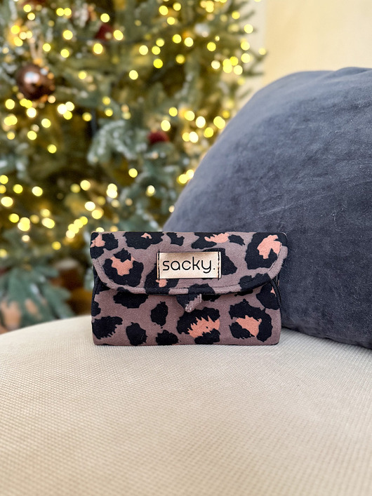 portfele męskie Portfel welurowy panterka