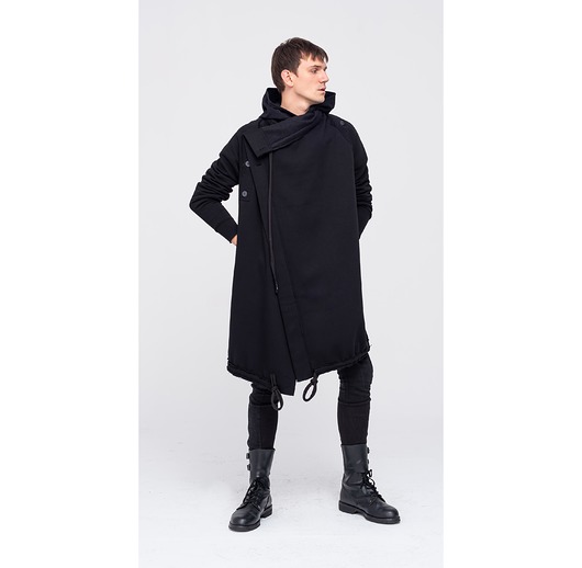 bluzy męskie Płaszczo-Bluza Dyplomata Gruby Czarny