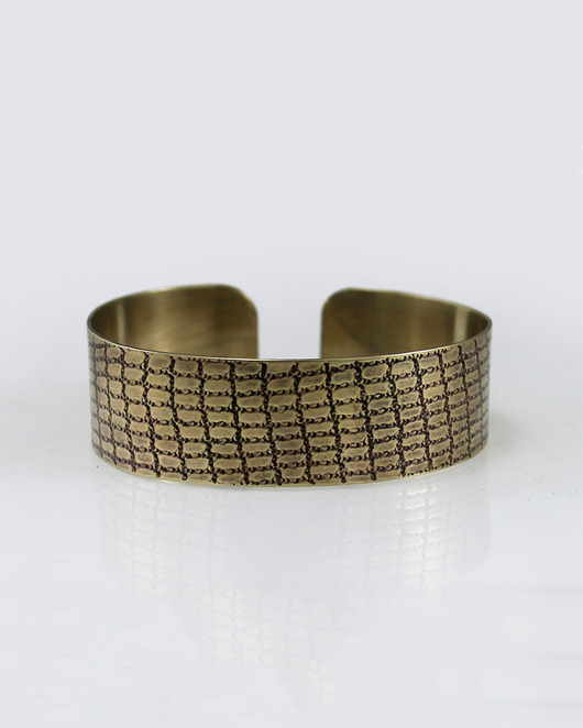 bransoletki wire wrapping Łuska - mosiężna bransoletka
