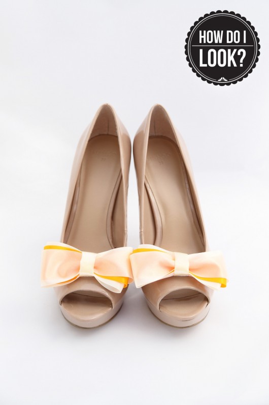 Triple Bow - White/Yellow - klipsy do butów HowDoILook