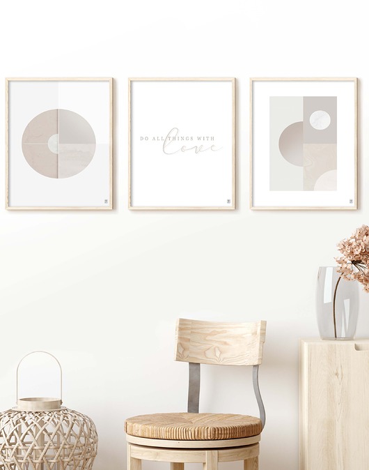 plakaty Plakat Zestaw Geometryczne abstrakcje z napisem