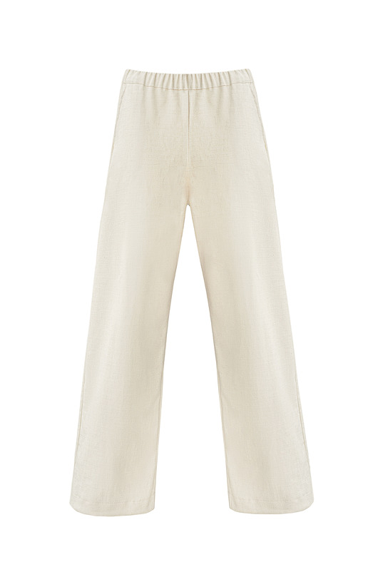 SPODNIE MIDI LINEN MIX N1 BEIGE NEATNESS