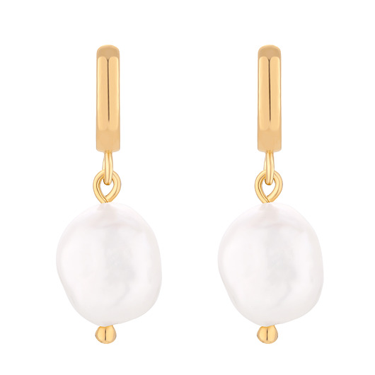 kolczyki pozłacane Złote kolczyki z perłami