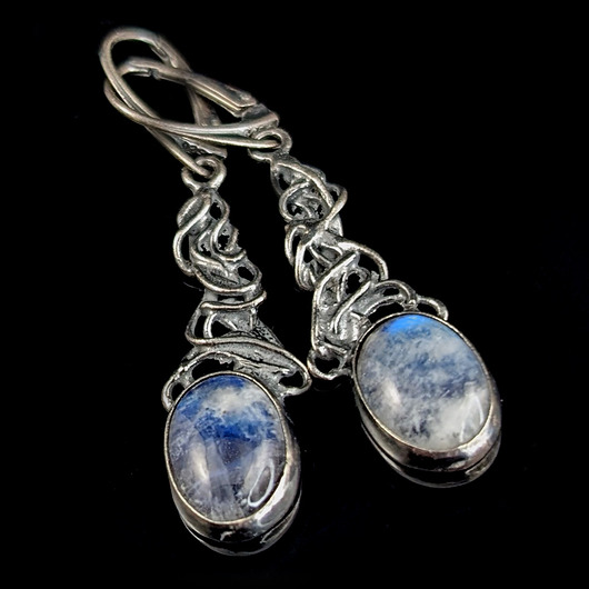 kolczyki srebrne Srebrne girlandy z księżycami