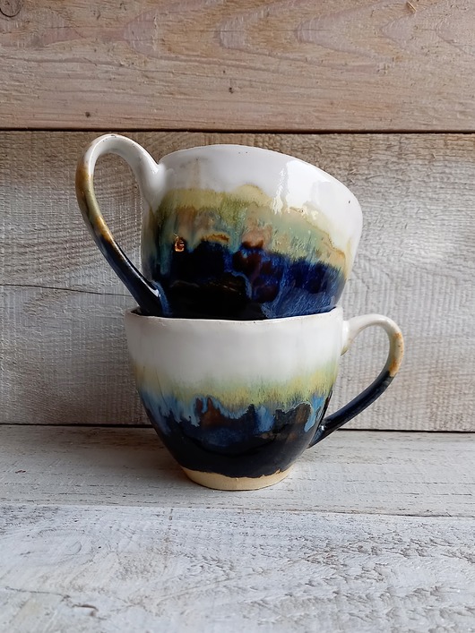 Komplet dwóch dużych kubków ceramicznych ceramiKaMDeka
