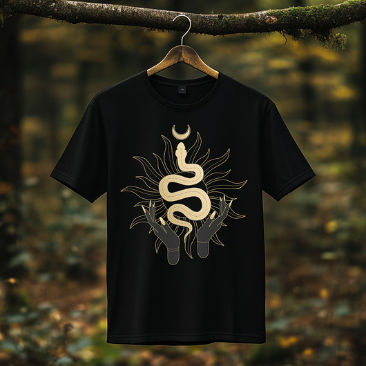 t-shirty męskie Koszulka - Alchemia Symboli, Wąż w koronie, Wężowa Madonna #12
