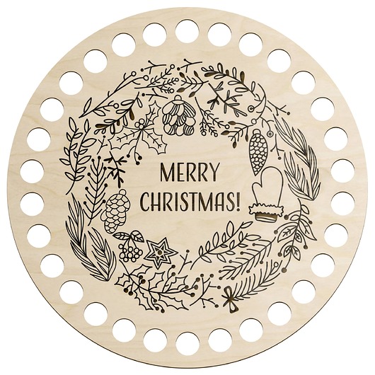 dekoracje świąteczne Okrągła Drewniana Baza do Szydełkowania Koszyka Torebki z Grawerem 15cm