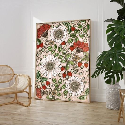 plakaty Plakat Kwiaty z truskawkami II 60x90cm