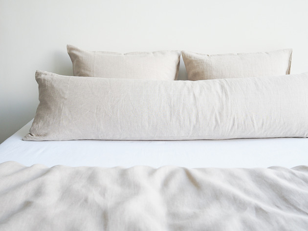 poduszki gładkie Lniana poszewka na długą poduszkę NATURAL LINEN