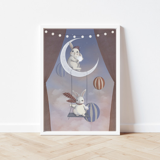 obrazy i plakaty do pokoju dziecięcego Sleepy Bunnies - plakat do pokoju dziecka