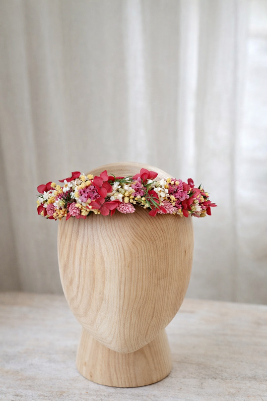 Ślubne ozdoby do włosów Wianek na głowę z kwiatami