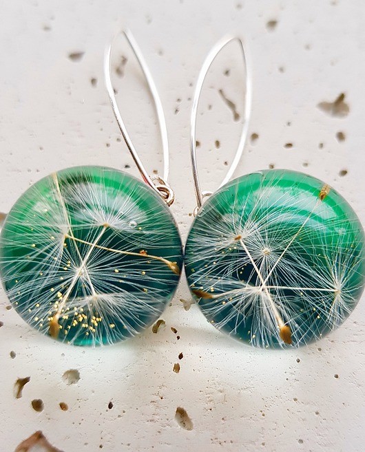 Kolczyki srebrne z nasionami dmuchawca Grol Jewellery