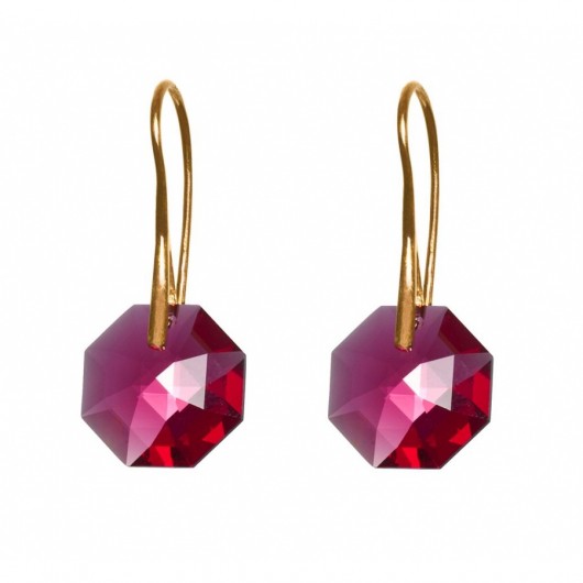 Bordowe kryształowe kolczyki Bordeaux Swarovski SOTHO