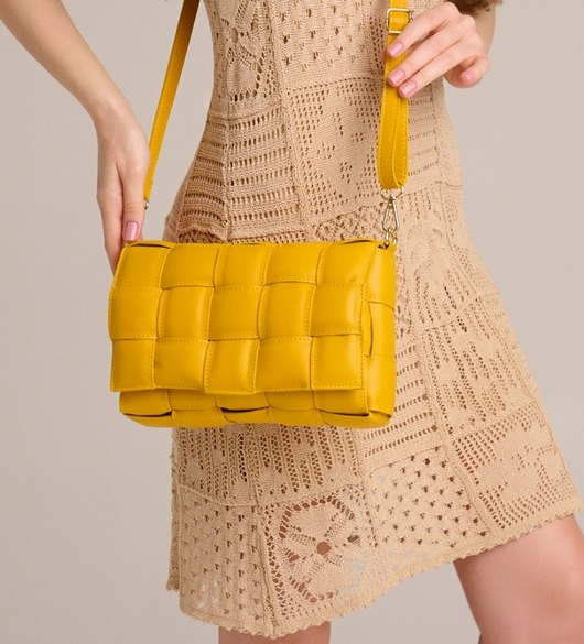 torby na ramię Torebka ze skóry przeplatanej (6506)