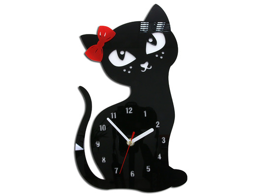 Zegar ścienny Kotek Czarny ModernClock
