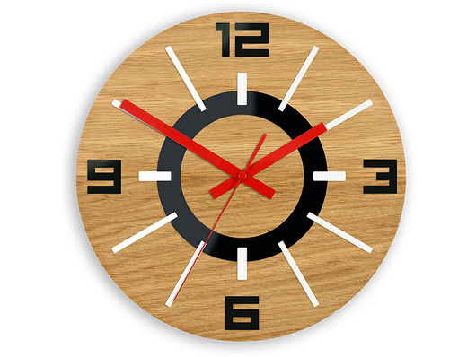 Zegar ścienny Dąb Zębatka  33,5cm ModernClock