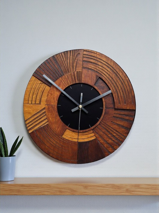 zegary Zegar ścienny z Drewna -  Cichy Mechanizm