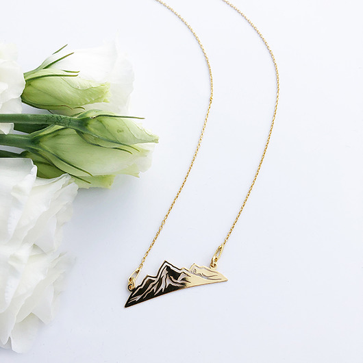 złote naszyjniki Naszyjnik góry , biżuteria z górami, złota góra