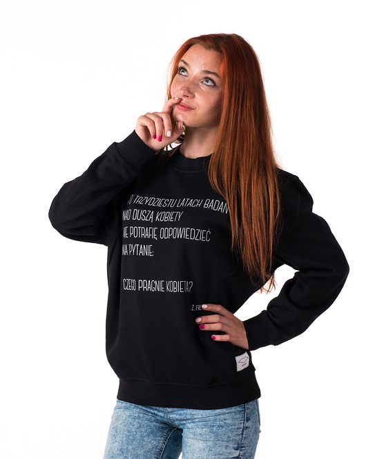 bluza bez kaptura damska Bluza unisex z cytatem, Zygmunt Freud