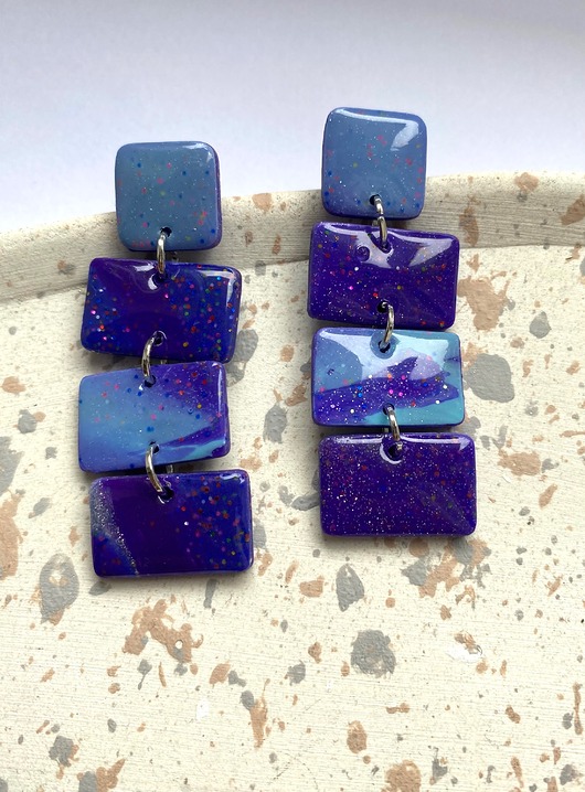 kolczyki z masy plastycznej Wiszące kolczyki ALE 50