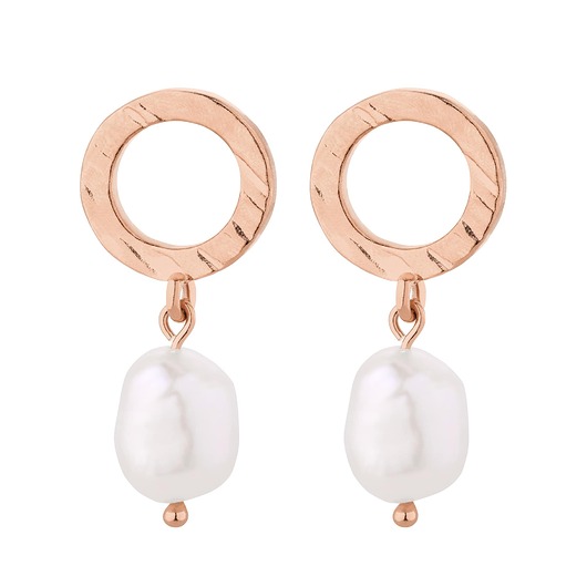 kolczyki pozłacane Kolczyki z różowego złota z nieregularnymi naturalnymi perłami