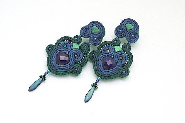 kolczyki soutache Wieczorna impreza