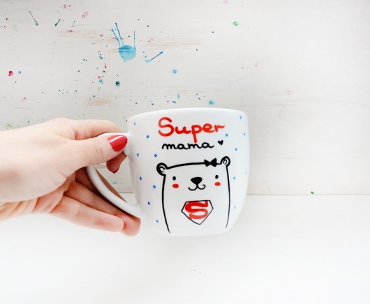 Super mama - kubek porcelanowy 300ml miamilu